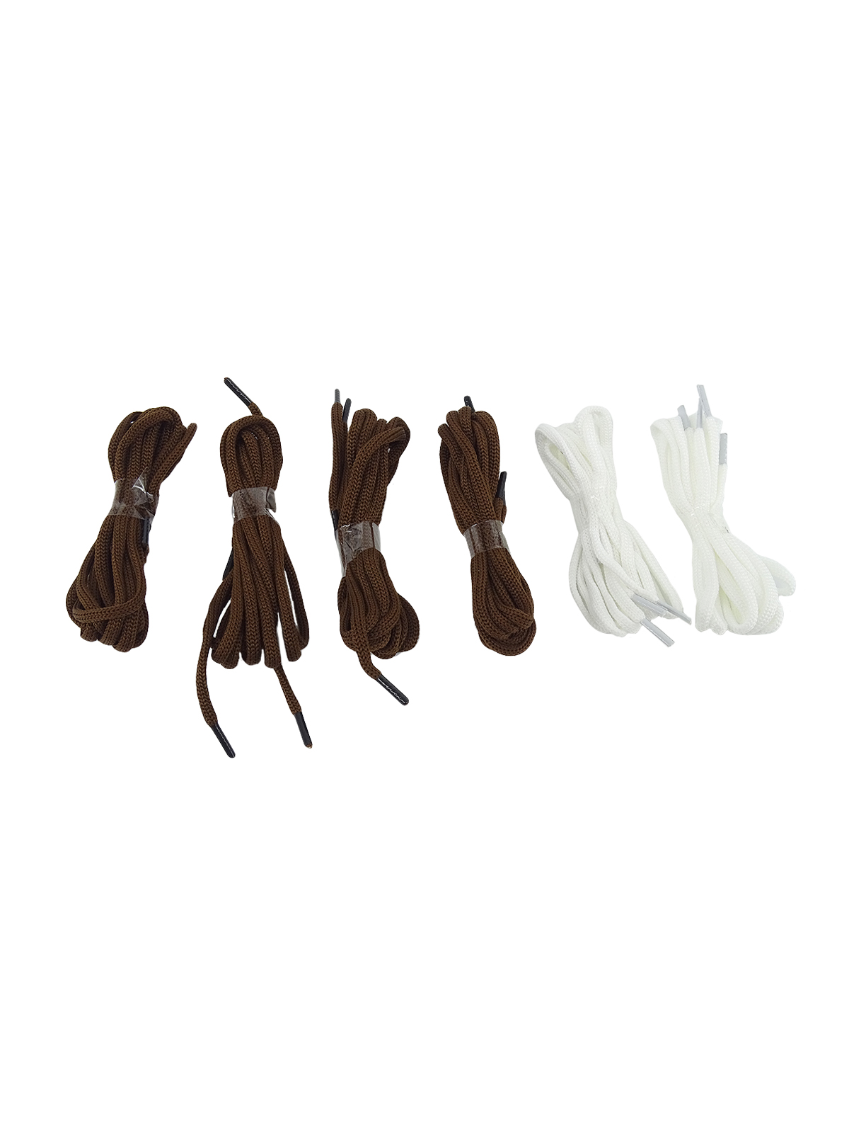 Шнурки для обуви 6 пар, длина 1м., бело-коричневые 