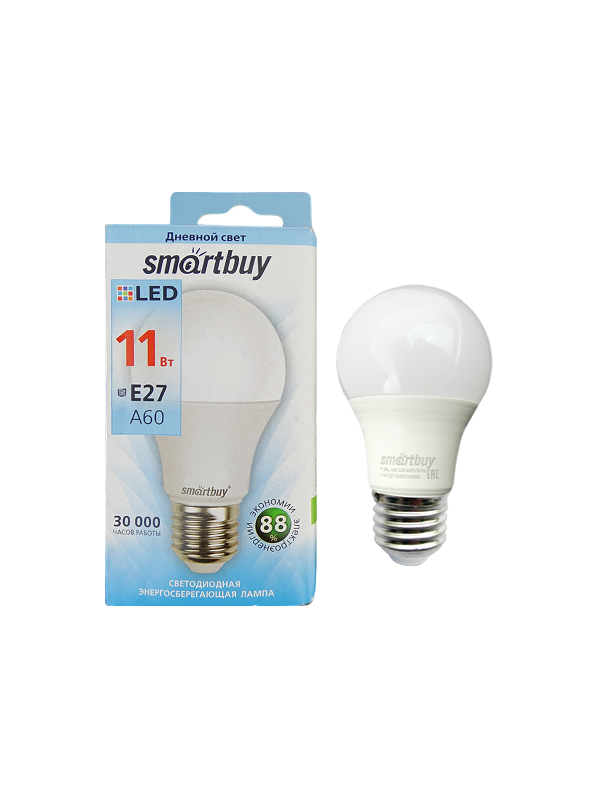 Светодиодная (LED) Лампа Smartbuy-А60-11W/4000/E27