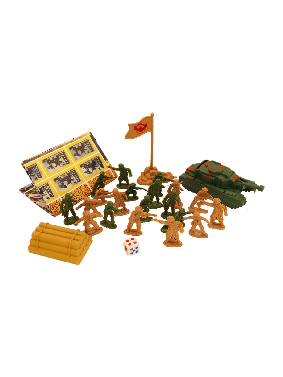 Игровой набор: солдатики с техникой и аксессуарами, 25 деталей, для детей старше 3-х лет (пластик, бумага)