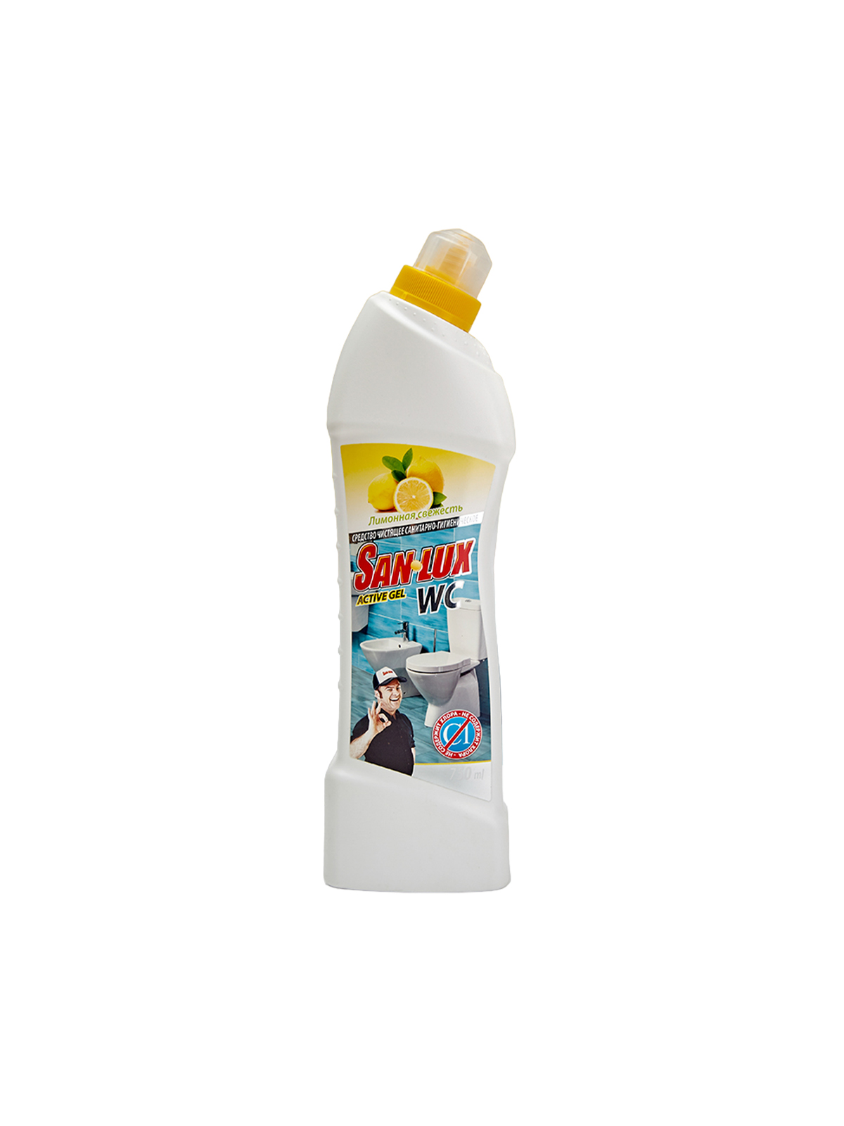 "Sanlux - лимонная свежесть" средство чистящее санитарно-гигиеническое, ПВХ бут.-750мл.