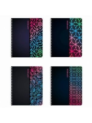 Тетрадь А5 48л. BRAUBERG гребень, клетка, обложка картон, рисунок АБСТРАКЦИЯ, 403053