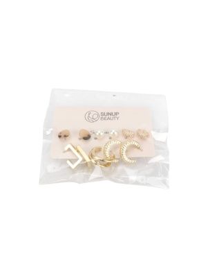 Набор серёжек "Silver moon", 6 пар, 2,2-2,5 см (K231026239)