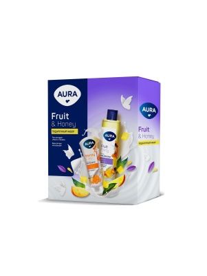 Подарочный набор AURA Fruit and Honey: Гель для душа,250 мл + Крем для рук,75 мл