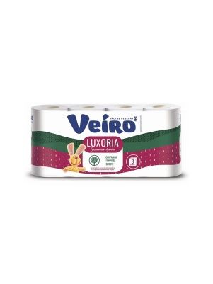Бумага туалетная Veiro Luxoria трехслойная 8 шт.
