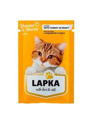 Корм д/кош "Лапка" 85гр с индейкой (пауч)