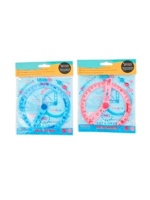 Транспортир 360 градусов с угольником, 13,5*12,5 см (PK1184)