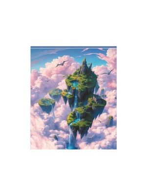 Тетрадь общая (скоба), ф.170х205мм, клетка, 48л., 4+0, Глиттерный лак, серия Мир небес/Giri in flower