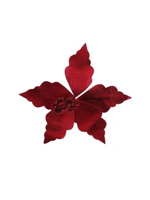 Новогоднее ёлочное украшение Красный цветок 15*15*6см