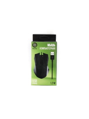Мышь компьютерная проводная, USB-провод, 1,2 м
