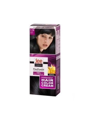 Стойкая крем-краска для волос "JEE COSMETICS" тон 1-12 Стильный черный