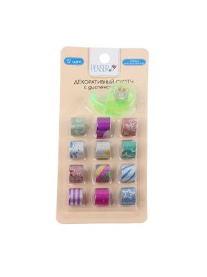 Скотч декоративный (12 шт) с диспенсером  (KRE241204045)