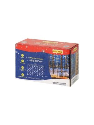 Гирлянда-занавес. Вьюга. 1,8x1,4 м, 72 LED -лампы, 8 режимов, в ассортименте