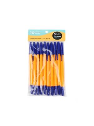Набор ручек шариковых, 10 шт, цв.синий