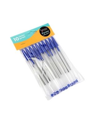 Набор ручек шариковых, 10 шт, цв.синий