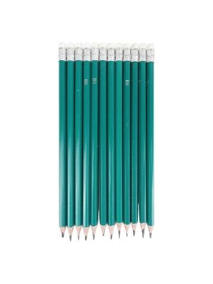 Набор карандашей простых с ластиком, 12 шт