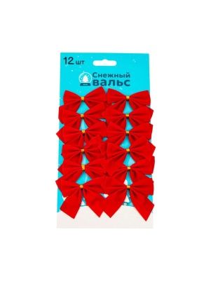 Украшение новогоднее "Бантик красный", 5*5,5 см, 12 шт
