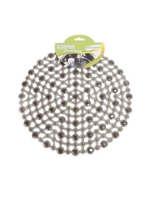 Коврик в раковину противоскользящий круглый, ПВХ, d=28 см, микс цвета 