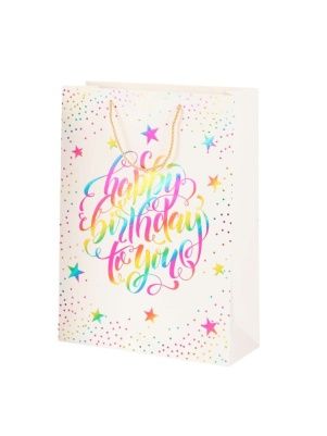 Пакет подарочный "Happy Birthday", 30*41,5*12 см (GB739)