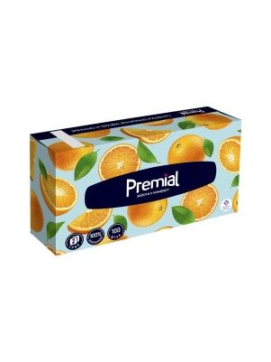 PREMIAL Салфетки бумажные двухслойные белые в коробке (нон-стоп) 1/100/21