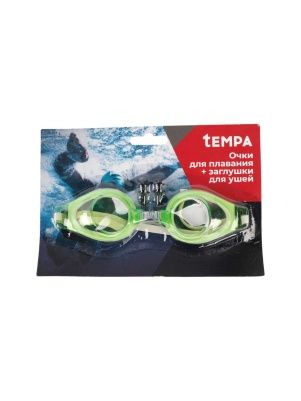 Очки для плавания + заглушки для ушей, 16 см, пластик, блистер, в асс-те