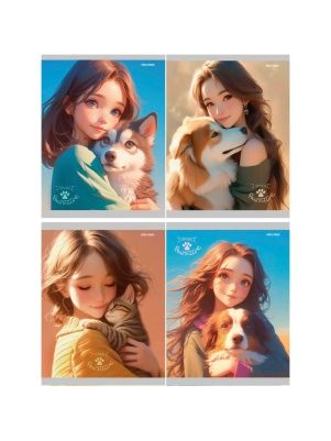 Тетрадь КЛЕТКА 48л. СТАНДАРТ  цветная мелов. обл., мат ламин, в асс-те ПХ, Т48-7375