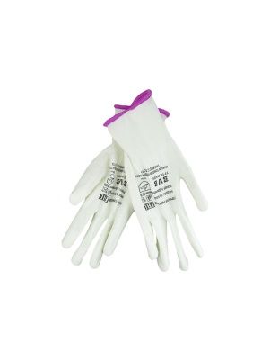 Перчатки белые из полиэстра с белым ПУ покрытием,"RMT" р-р 8