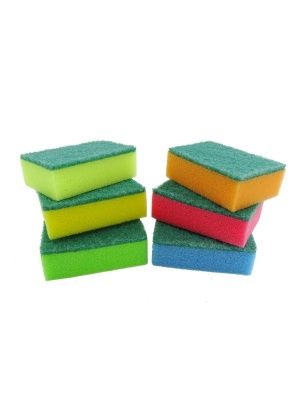Губки бытовые "ЧИСТЮЛИНО" 95х65х33мм, 6 шт