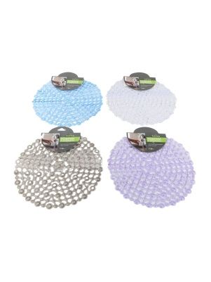 Коврик в раковину противоскользящий круглый, ПВХ, d=28 см, микс цвета 