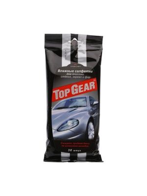 Салфетки влажные "Top Gear" для стекол, зеркал,фар, 30 шт.