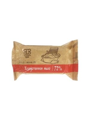 Мыло хозяйственное твердое  72%, 200г."флоу-пак"