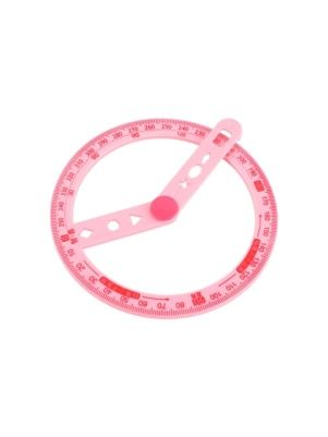 Транспортир 360 градусов с угольником, 13,5*12,5 см (PK1184)