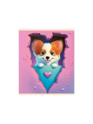 Тетрадь общая (скоба), ф.170х205мм, клетка, 48л., 4+0,  конгревное тиснение, серия Милые животные