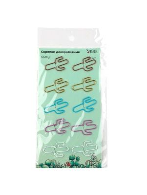 Скрепки декоративные "Кактус", 3,5 * 2 см, 10 шт (PD0930)