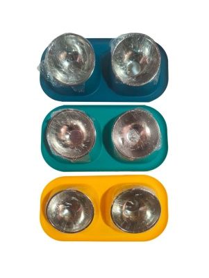 Миска для животных двойная с бортиками, 40,5*21,5*8 см (ML-2090)