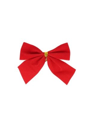 Украшение новогоднее "Бантик красный", 5*5,5 см, 12 шт
