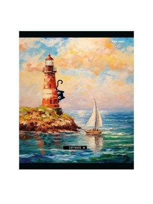 Тетрадь КЛЕТКА 48л. СТАНДАРТ  цветная мелов. обл., лён , в асс-те ПХ, Т48-7373