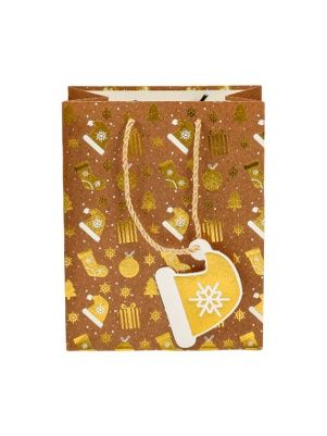 Пакет подарочный  "Gold shade", 18*23*10 см (XMASGB94)