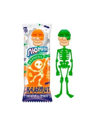 Карамель Люмик с игрушкой "Скелетик" со вкус.клубники, апельсина, яблока 12г