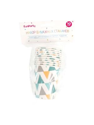 Набор бумажных стаканов "Вечеринка", 10 шт., 250 мл (PI0018)