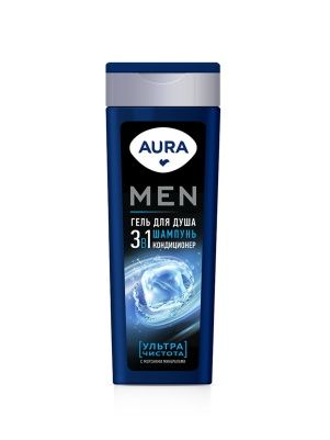 Гель для душа 3в1 Ультра Чистота AURA Men 380мл