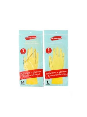 Перчатки хоз. Латексные "Чистюлино" (р.M,L)