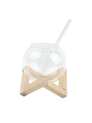 Стакан с трубочкой на подставке "Ball", 470 мл (PK997)