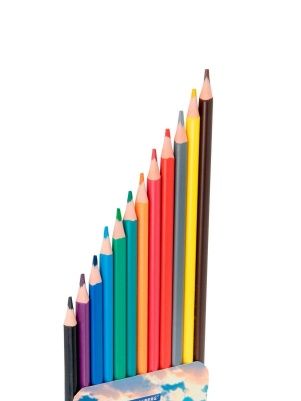 Карандаши цветные, 12 цветов, трехгранные, BRAUBERG, 182055