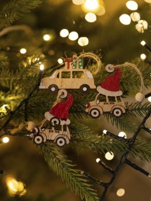 Набор елочных украшений "Деревянные фигурки"