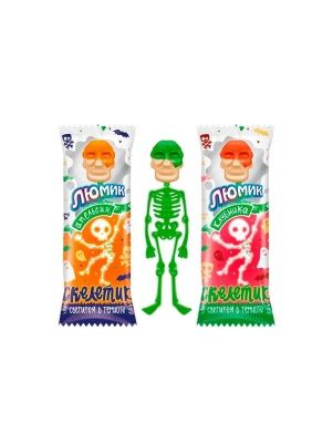 Карамель Люмик с игрушкой "Скелетик" со вкус.клубники, апельсина, яблока 12г