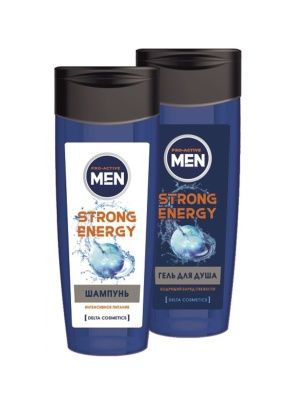 Косметический набор муж.  STRONG ENERGY (гель для душа 250 мл + шампунь 250 мл)