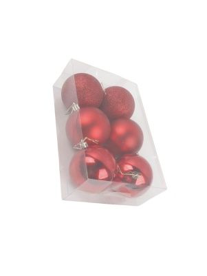 Шар новогодний, 8 см, 6 шт