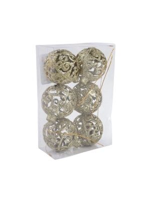 Набор шаров "Иней", 6 шт, 6 см