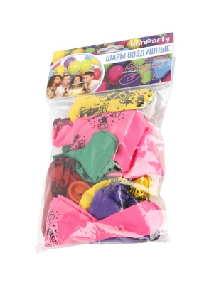 Шары воздушные "С днем рождения", 10 шт, 12" 