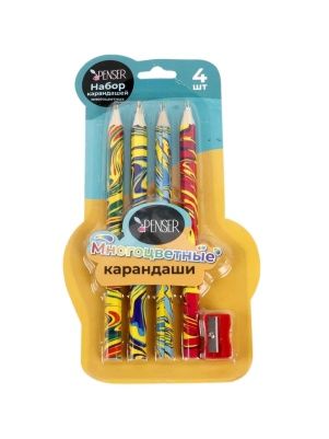 Набор карандашей многоцветных, 4 шт